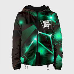 Куртка с капюшоном женская GTA6 разлом плит, цвет: 3D-черный