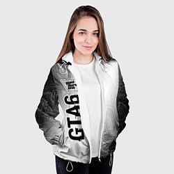 Куртка с капюшоном женская GTA6 glitch на светлом фоне по-вертикали, цвет: 3D-белый — фото 2