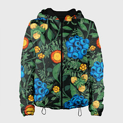 Куртка с капюшоном женская Черника с орехами, цвет: 3D-черный