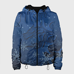 Куртка с капюшоном женская Ледяной дракон 2024, цвет: 3D-черный