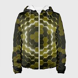 Куртка с капюшоном женская Гексагональная броня, цвет: 3D-белый