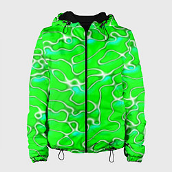 Куртка с капюшоном женская Светло-зеленый камуфляж, цвет: 3D-черный