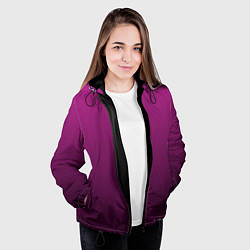 Куртка с капюшоном женская Вишневый и черный градиент, цвет: 3D-черный — фото 2