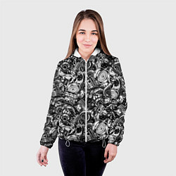 Куртка с капюшоном женская Автотюнинг - запчасти, цвет: 3D-белый — фото 2