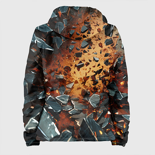 Женская куртка Летящие камни и взрыв / 3D-Черный – фото 2