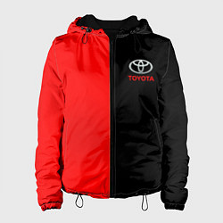Куртка с капюшоном женская Toyota car красно чёрный, цвет: 3D-черный