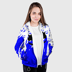 Куртка с капюшоном женская Marshmello dj blue pattern music band, цвет: 3D-белый — фото 2