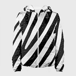 Куртка с капюшоном женская Зебра под дождем, цвет: 3D-белый