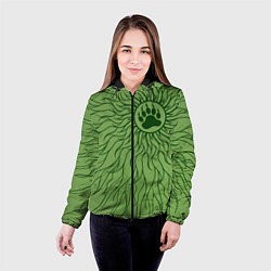 Куртка с капюшоном женская Солнце и медвежья лапа, цвет: 3D-черный — фото 2