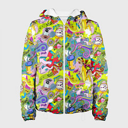 Куртка с капюшоном женская Hip Hop Graffiti, цвет: 3D-белый