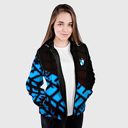 Куртка с капюшоном женская BMW sport car abstraction, цвет: 3D-черный — фото 2