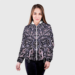 Куртка с капюшоном женская Мандала сине-розовый, цвет: 3D-белый — фото 2