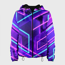Куртка с капюшоном женская Neon Geometric, цвет: 3D-черный