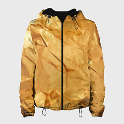 Куртка с капюшоном женская Золотая поверхность камня, цвет: 3D-черный