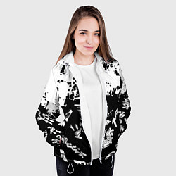 Куртка с капюшоном женская Аниме логотипы краски, цвет: 3D-белый — фото 2