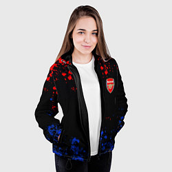 Куртка с капюшоном женская Арсенал Лондон краски, цвет: 3D-черный — фото 2