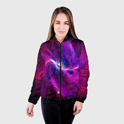 Куртка с капюшоном женская Фантастическая галактика, цвет: 3D-черный — фото 2