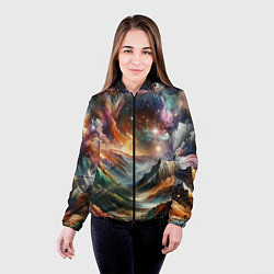 Куртка с капюшоном женская Горы и блеск, цвет: 3D-черный — фото 2