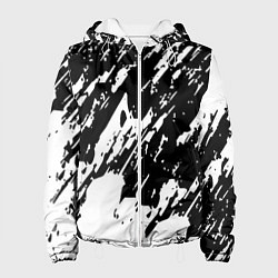 Куртка с капюшоном женская Просто краски штрихи, цвет: 3D-белый