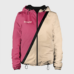 Куртка с капюшоном женская Power бежево-розовый, цвет: 3D-черный