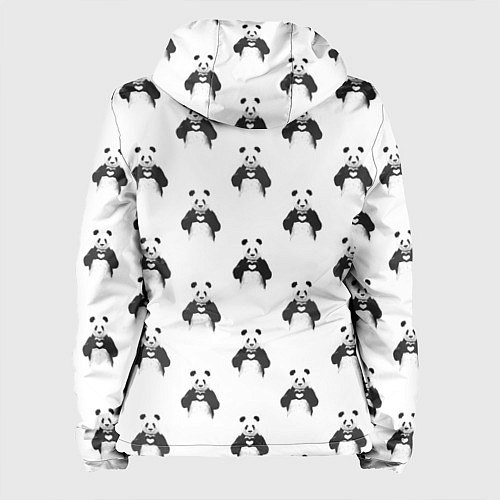 Женская куртка Panda love - pattern / 3D-Черный – фото 2