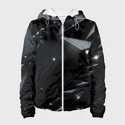 Куртка с капюшоном женская Black luxury abstract, цвет: 3D-белый