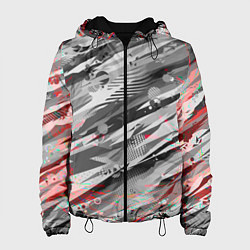 Куртка с капюшоном женская Серые узоры, цвет: 3D-черный