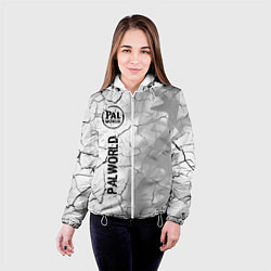 Куртка с капюшоном женская Palworld glitch на светлом фоне по-вертикали, цвет: 3D-белый — фото 2