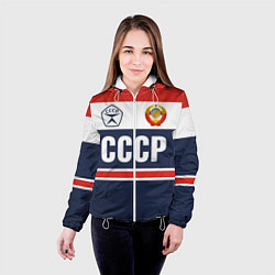 Куртка с капюшоном женская СССР - Союз Советских Социалистических Республик, цвет: 3D-белый — фото 2