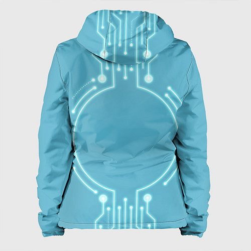 Женская куртка Лиса кибер робот терминатор / 3D-Черный – фото 2