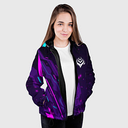 Куртка с капюшоном женская Warframe neon gaming, цвет: 3D-черный — фото 2