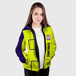 Куртка с капюшоном женская Fortnite logo yellow game, цвет: 3D-черный — фото 2