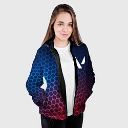 Куртка с капюшоном женская Valorant неоновые соты, цвет: 3D-черный — фото 2