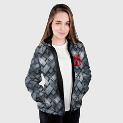 Куртка с капюшоном женская Dota - metal texture logo, цвет: 3D-черный — фото 2