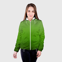 Куртка с капюшоном женская Градиент яблочный зелёный, цвет: 3D-белый — фото 2