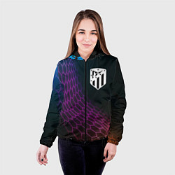 Куртка с капюшоном женская Atletico Madrid футбольная сетка, цвет: 3D-черный — фото 2