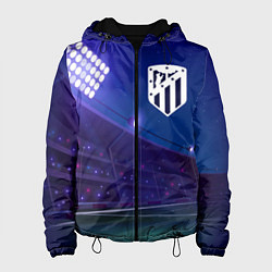 Куртка с капюшоном женская Atletico Madrid ночное поле, цвет: 3D-черный