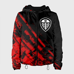 Куртка с капюшоном женская Leeds United sport grunge, цвет: 3D-черный