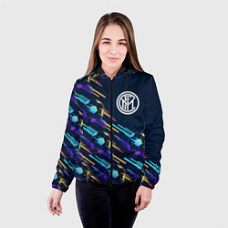 Куртка с капюшоном женская Inter градиентные мячи, цвет: 3D-черный — фото 2