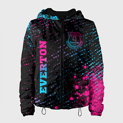 Куртка с капюшоном женская Everton - neon gradient вертикально, цвет: 3D-черный