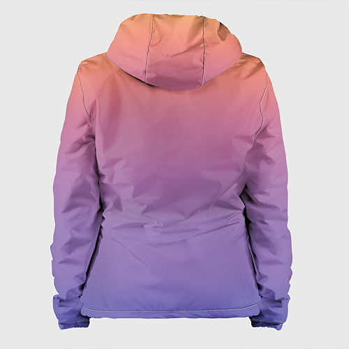 Женская куртка Градиент закатное небо желтый фиолетовый / 3D-Черный – фото 2
