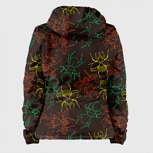 Женская куртка Разноцветные жуки носороги / 3D-Черный – фото 2