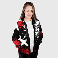 Куртка с капюшоном женская Мазда на фоне граффити и брызг красок, цвет: 3D-черный — фото 2