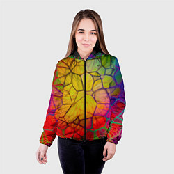 Куртка с капюшоном женская Bright abstraction, цвет: 3D-черный — фото 2