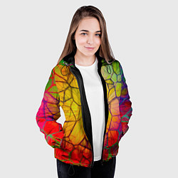 Куртка с капюшоном женская Bright abstraction, цвет: 3D-черный — фото 2