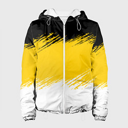 Куртка с капюшоном женская Имперский флаг России штриховка, цвет: 3D-белый