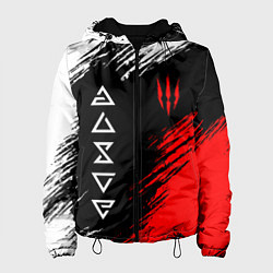 Куртка с капюшоном женская Дикая охота и знаки, цвет: 3D-черный