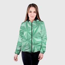 Куртка с капюшоном женская Объемные пирамидки, цвет: 3D-черный — фото 2