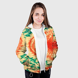 Куртка с капюшоном женская Тай-дай паттерн, цвет: 3D-белый — фото 2