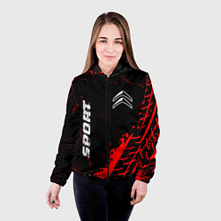 Куртка с капюшоном женская Citroen red sport tires, цвет: 3D-черный — фото 2